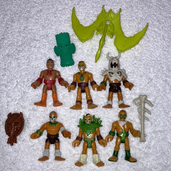 Imaginext action figure Dino Fortress tribal warrior lot - Picture 1 of 6